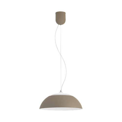 Marghera pendel i Metal Taupe og Aluminium og Hvid plastik, 19,2W og 8,5W LED, diameter 44,5 cm, højde 150 cm.